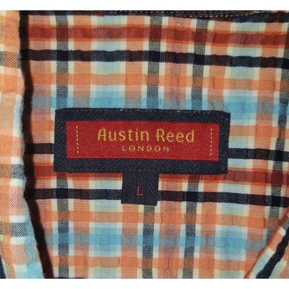 Austin Reed Madrid Plaid Shirt L Multicolor Vtg Cotton Button-Down, Relaxed Fit - Picture 2 of 12